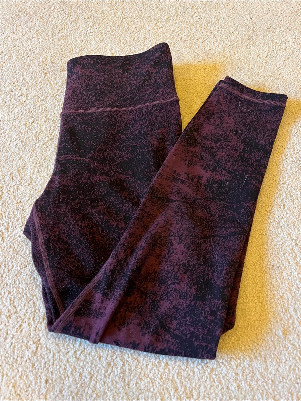 Athleta Plum and Black Patterned Leggings